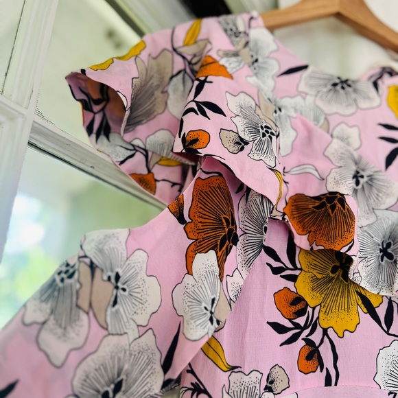 NWOT Maje Floral Asymmetrical One-Shoulder Midi Dress - Picture 8 of 9